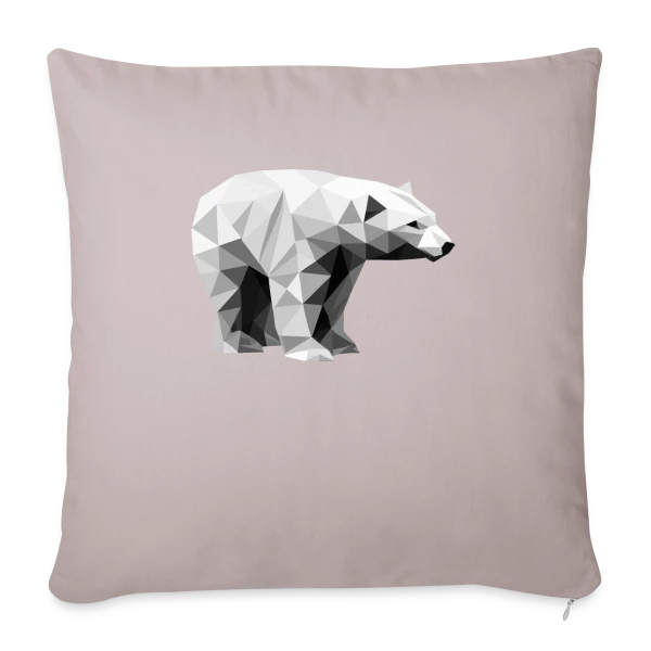 Ours Polaire Géométrique sur Housse de coussin décorative 45 x 45 cm