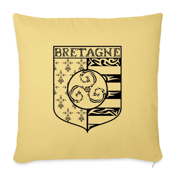 Bretagne - Blason Gwenn Ha Du Triskèle Tribal sur Housse de coussin décorative 45 x 45 cm
