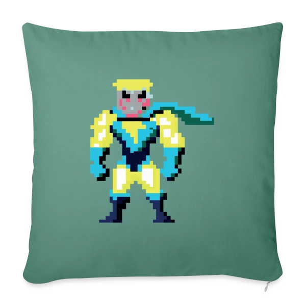 Super-Héros Pixel Franck sur Housse de coussin décorative 45 x 45 cm
