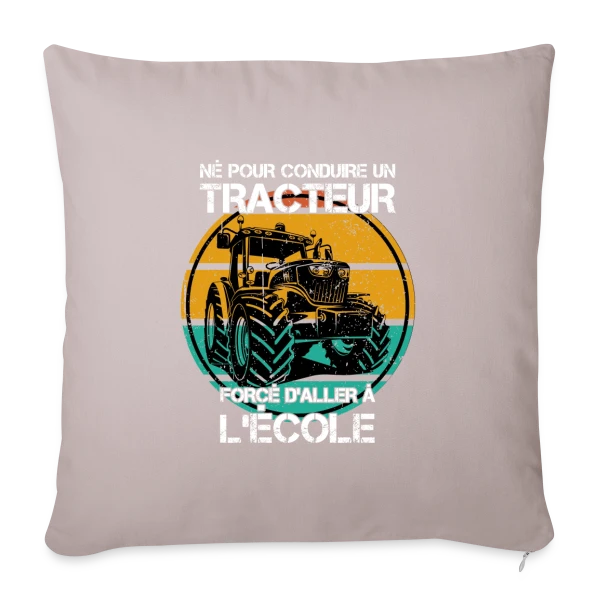 Né pour le Tracteur: Humour Agricole sur Housse de coussin décorative 45 x 45 cm