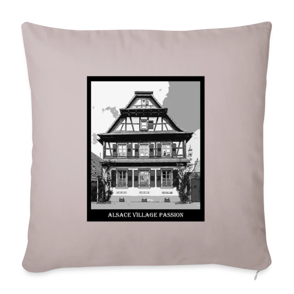 Maison à Colombages Alsacienne Vintage sur Housse de coussin décorative 45 x 45 cm