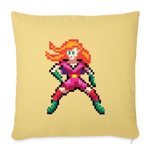 Super-Héroïne Rouge sur Housse de coussin décorative 45 x 45 cm