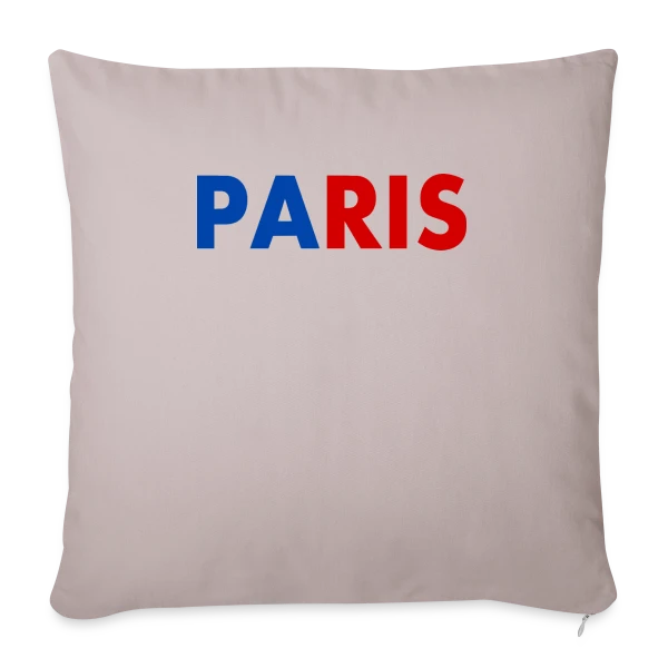 Paris Tricolore Typographie sur Housse de coussin décorative 45 x 45 cm