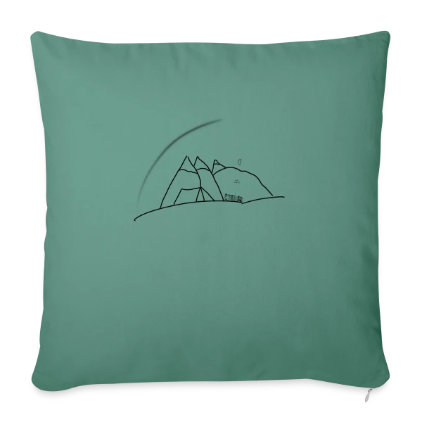 Esquisse Montagne et Tente sur Housse de coussin décorative 45 x 45 cm