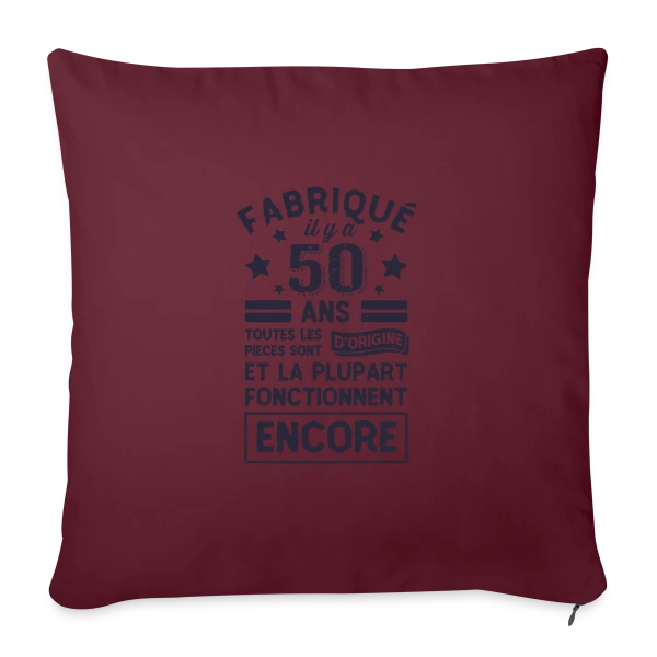 50 Ans Pièces d'Origine sur Housse de coussin décorative 45 x 45 cm