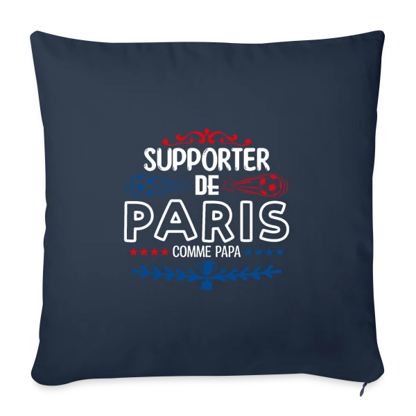 Supporter Football Parisien sur Housse de coussin décorative 45 x 45 cm