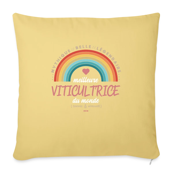 Meilleure Viticultrice du Monde sur Housse de coussin décorative 45 x 45 cm