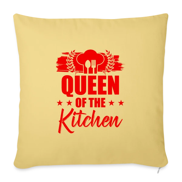 Reine de la Cuisine : Le Trône Culinaire ! sur Housse de coussin décorative 45 x 45 cm