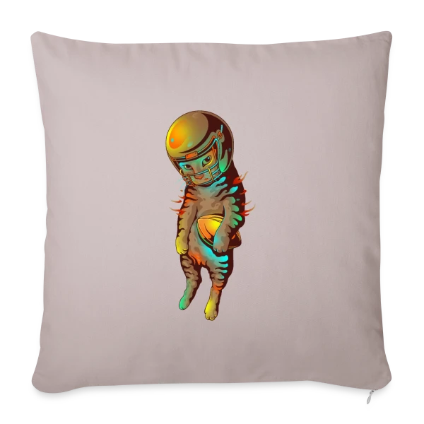 Félin Touchdown sur Housse de coussin décorative 45 x 45 cm