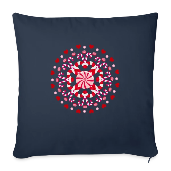 Ornement Sucre d'Orge Rouge pour Noël sur Housse de coussin décorative 45 x 45 cm