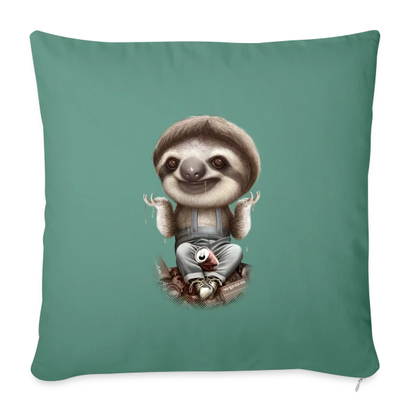 Le Paresseux S'en Fiche sur Housse de coussin décorative 45 x 45 cm