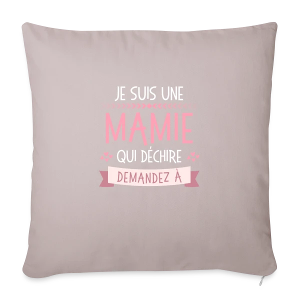 Mamie Qui Déchire : Demandez aux [Prénoms Personnalisés] sur Housse de coussin décorative 45 x 45 cm