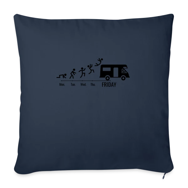 Conducteur de Camping-Car en Week-End sur Housse de coussin décorative 45 x 45 cm