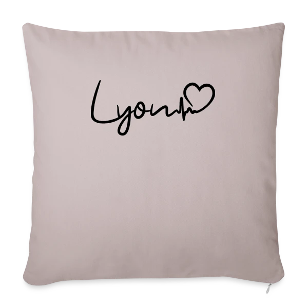 Lyon Battement de Cœur sur Housse de coussin décorative 45 x 45 cm