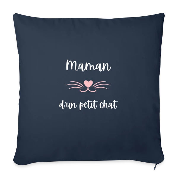 Maman d'un Petit Chat : T-shirt Humour pour Amoureuse des Félins sur Housse de coussin décorative 45 x 45 cm