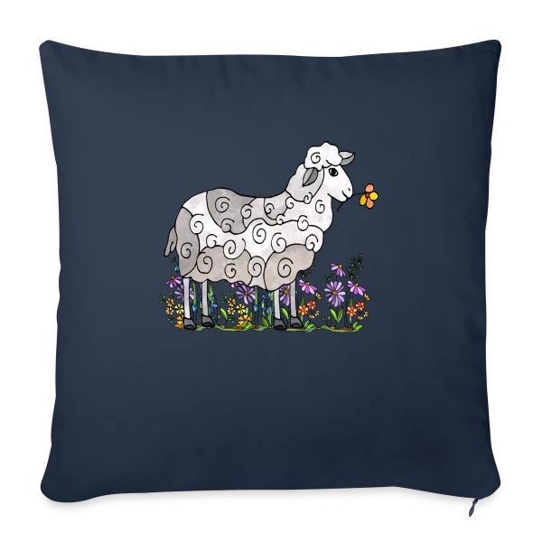 Mouton Doux Rêveur sur Housse de coussin décorative 45 x 45 cm