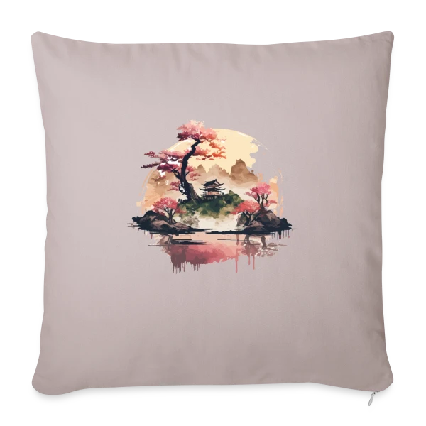Paysage Japonais Onirique sur Housse de coussin décorative 45 x 45 cm