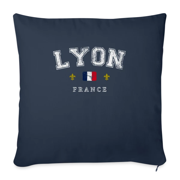 Lyon France Vintage sur Housse de coussin décorative 45 x 45 cm