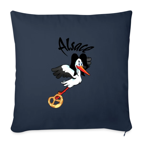 Logo Cigogne Alsace sur Housse de coussin décorative 45 x 45 cm