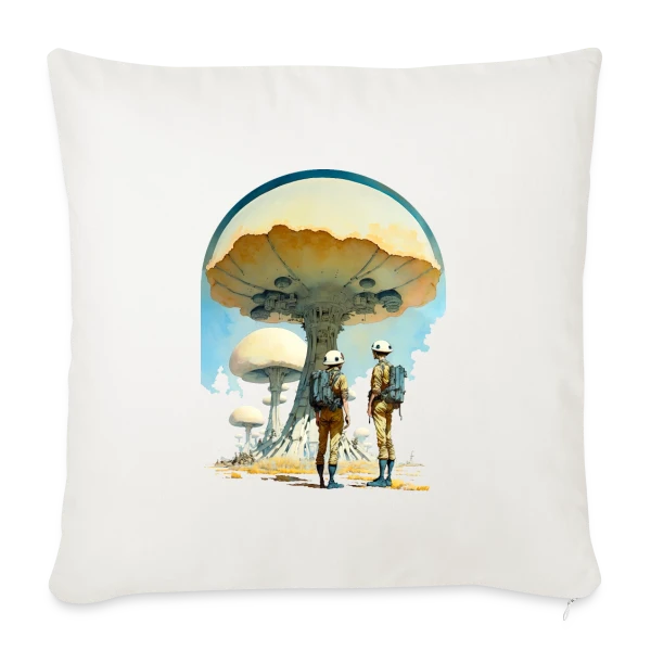 Astro-Champignons 70s Sci-Fi Spatial sur Housse de coussin décorative 45 x 45 cm