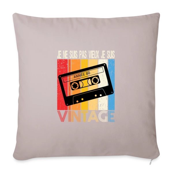 Cassette Années 80 Vintage sur Housse de coussin décorative 45 x 45 cm