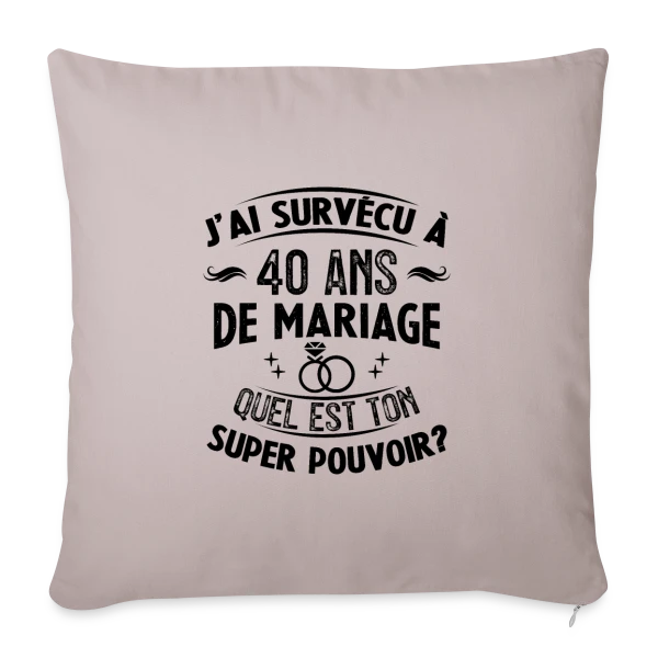 Noces de Rubis : Mon Super Pouvoir sur Housse de coussin décorative 45 x 45 cm