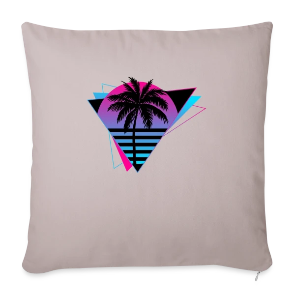 Palmier Rétro Synthwave sur Housse de coussin décorative 45 x 45 cm