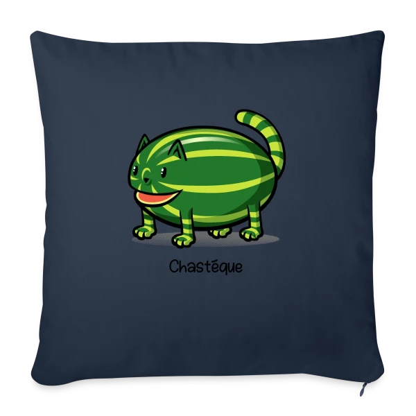 Chastèque : Le Chat Pastèque Original sur Housse de coussin décorative 45 x 45 cm