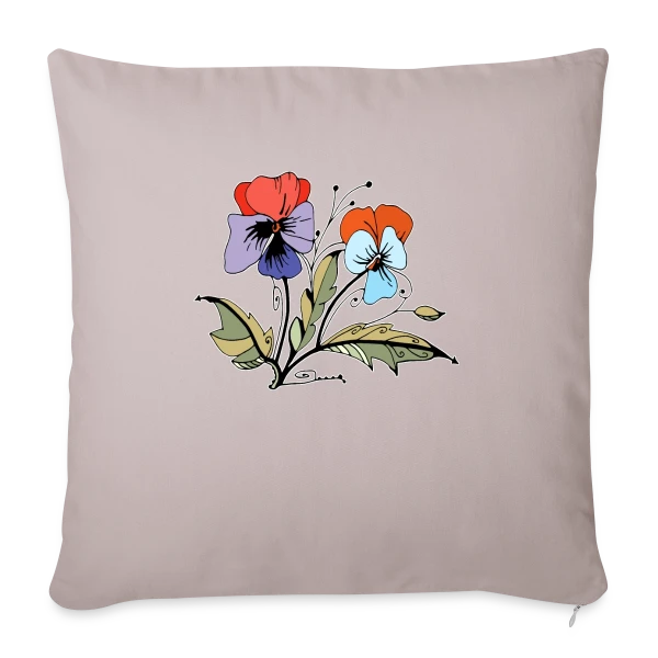 Éclat Floral sur Housse de coussin décorative 45 x 45 cm