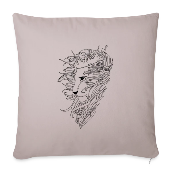 Lion Majestueux Couronné sur Housse de coussin décorative 45 x 45 cm