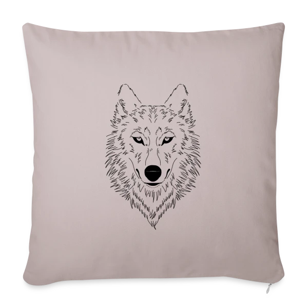 Loup Stylisé Majestueux sur Housse de coussin décorative 45 x 45 cm