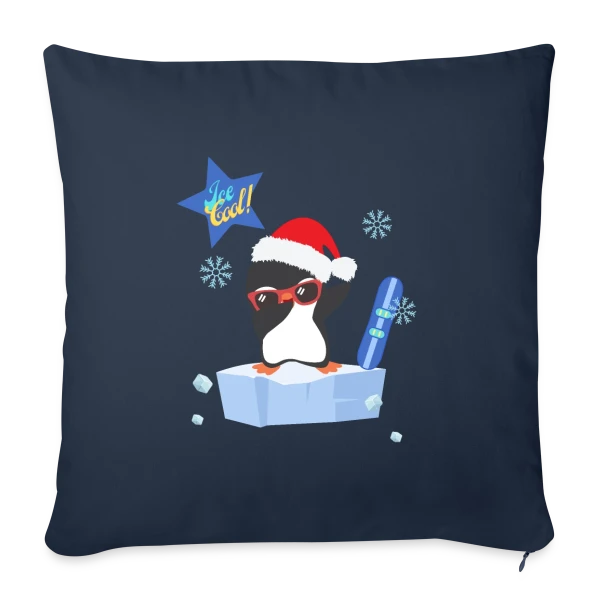 Pingouin Dab Noël Cool sur Housse de coussin décorative 45 x 45 cm