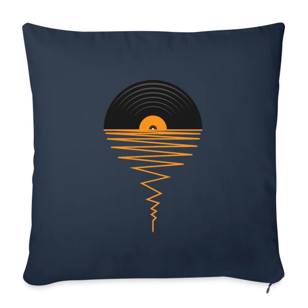 Collectionneur de Vinyles Coucher de Soleil sur Housse de coussin décorative 45 x 45 cm