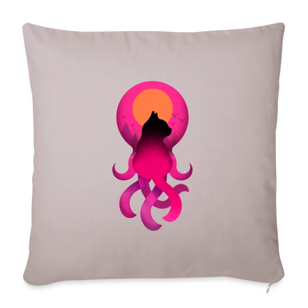 Octo-Chat Fantastique sur Housse de coussin décorative 45 x 45 cm