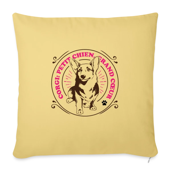 Corgi Grand Cœur: Adorable T-shirt pour Amoureux des Chiens sur Housse de coussin décorative 45 x 45 cm