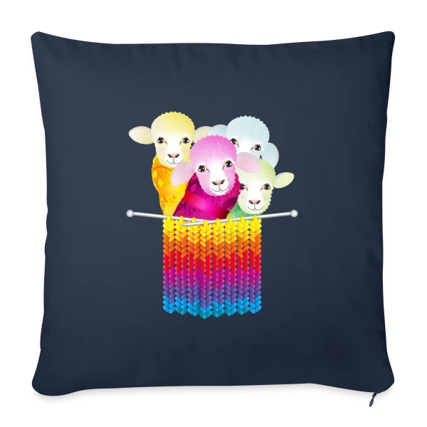 Mouton Tricoteur Rigolo sur Housse de coussin décorative 45 x 45 cm