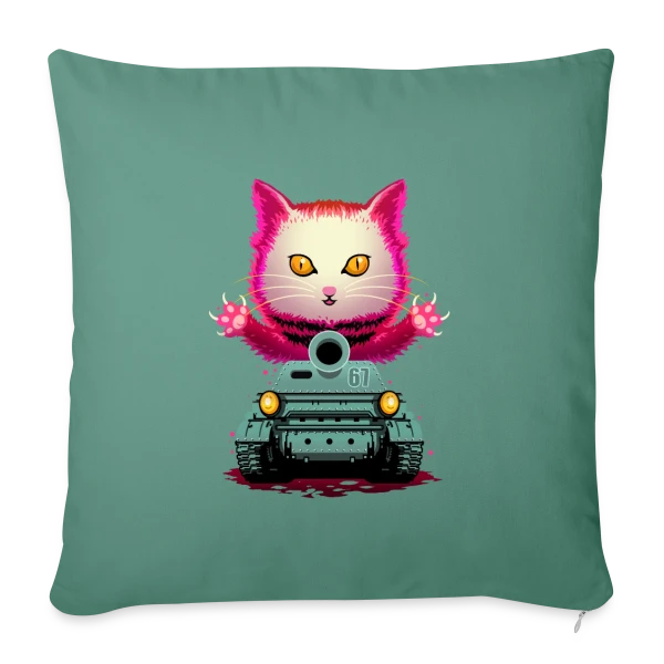 Chat de Guerre : L'Invasion Féline sur Housse de coussin décorative 45 x 45 cm