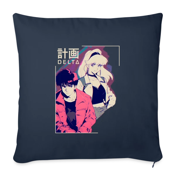 Agents Secrets Anime Rétro 80s/90s - Projet Delta sur Housse de coussin décorative 45 x 45 cm