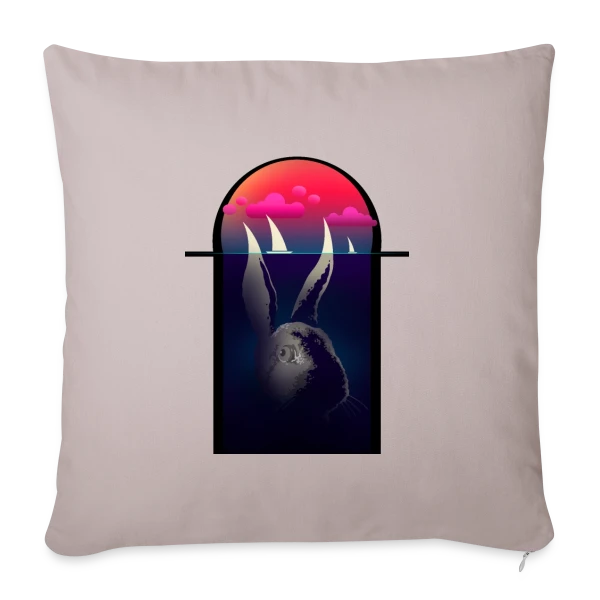 Lapin Navigateur et Bateaux sur Housse de coussin décorative 45 x 45 cm