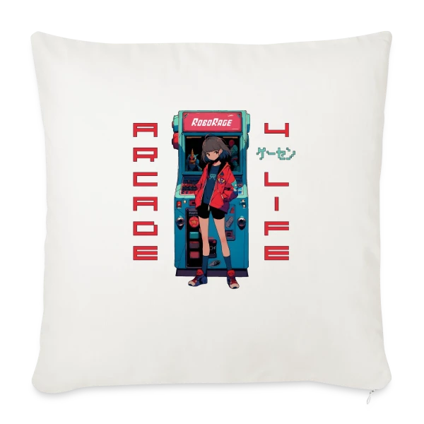 Fille Anime Gaming - Arcade 4 Life sur Housse de coussin décorative 45 x 45 cm