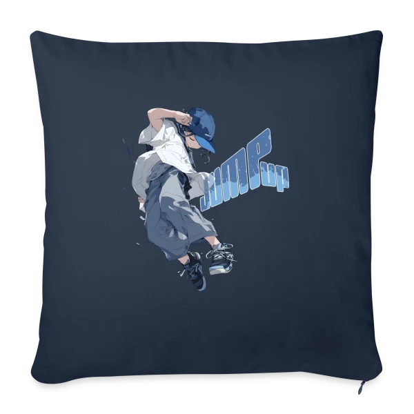 Parkour Manga : Athlète Streetstyle en Plein Saut sur Housse de coussin décorative 45 x 45 cm