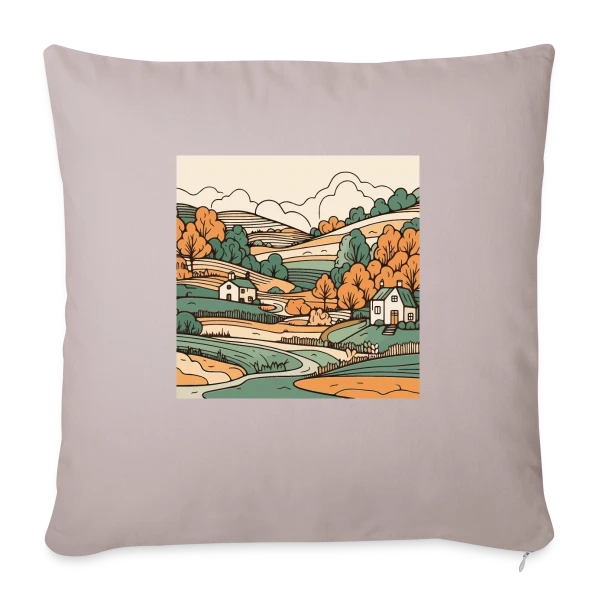 Douceur du Paysage Champêtre sur Housse de coussin décorative 45 x 45 cm
