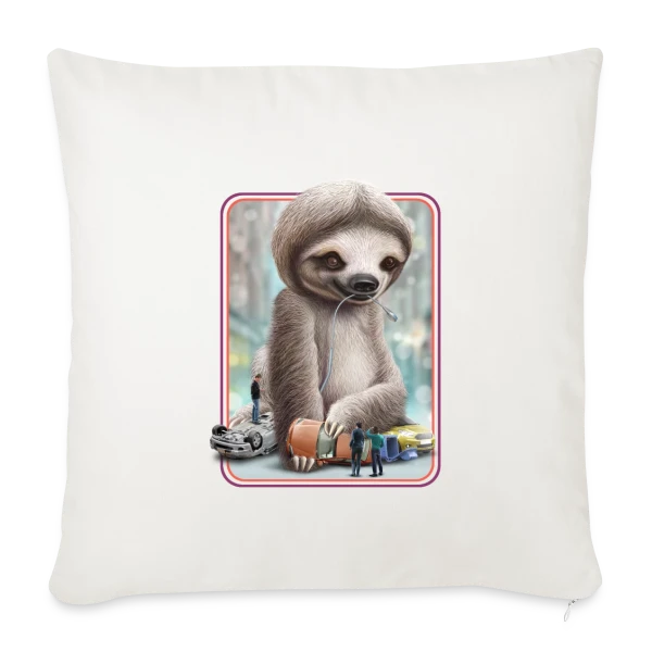 Attaque de Paresseux Géant sur Housse de coussin décorative 45 x 45 cm