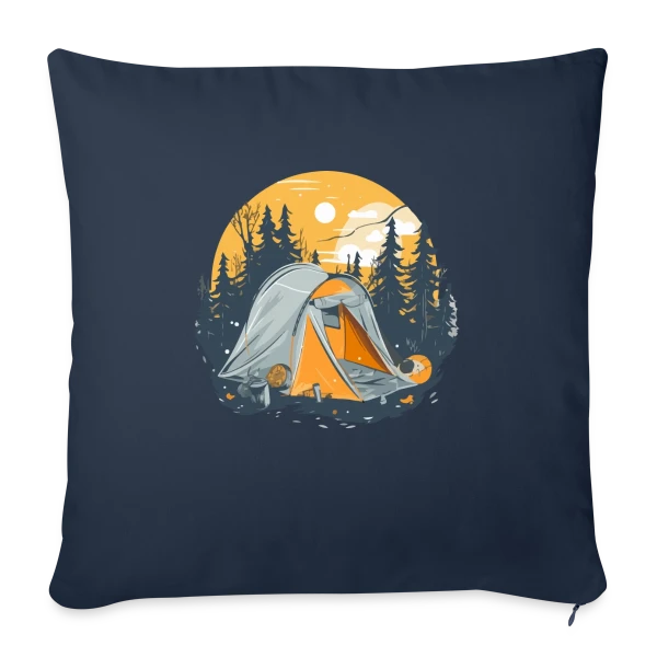 Nuit de Camping en Forêt sur Housse de coussin décorative 45 x 45 cm