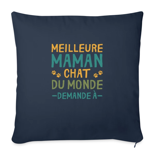 Meilleure Maman Chat du Monde - Cadeau Personnalisé sur Housse de coussin décorative 45 x 45 cm