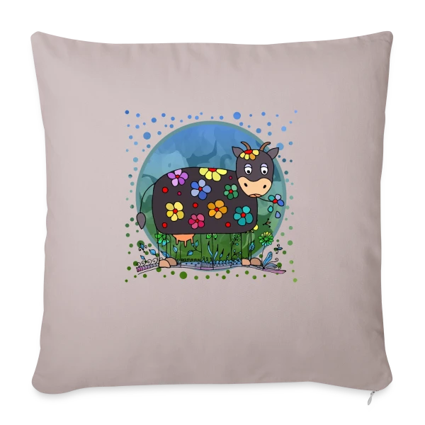 La Vache Mignonne sur Housse de coussin décorative 45 x 45 cm