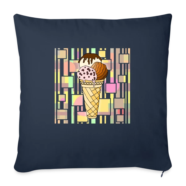 Plaisir Glacé Gourmand sur Housse de coussin décorative 45 x 45 cm