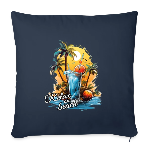 Cocktail Plage Tropicale sur Housse de coussin décorative 45 x 45 cm