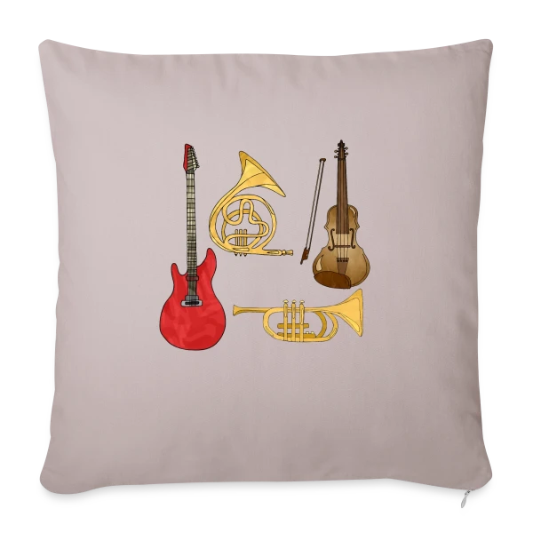 Passion Musique & Instruments sur Housse de coussin décorative 45 x 45 cm