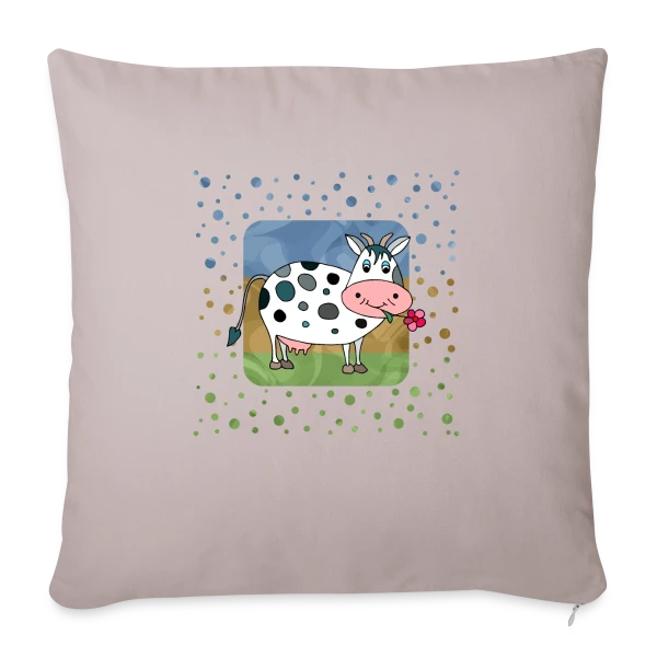La Vache Joyeuse sur Housse de coussin décorative 45 x 45 cm